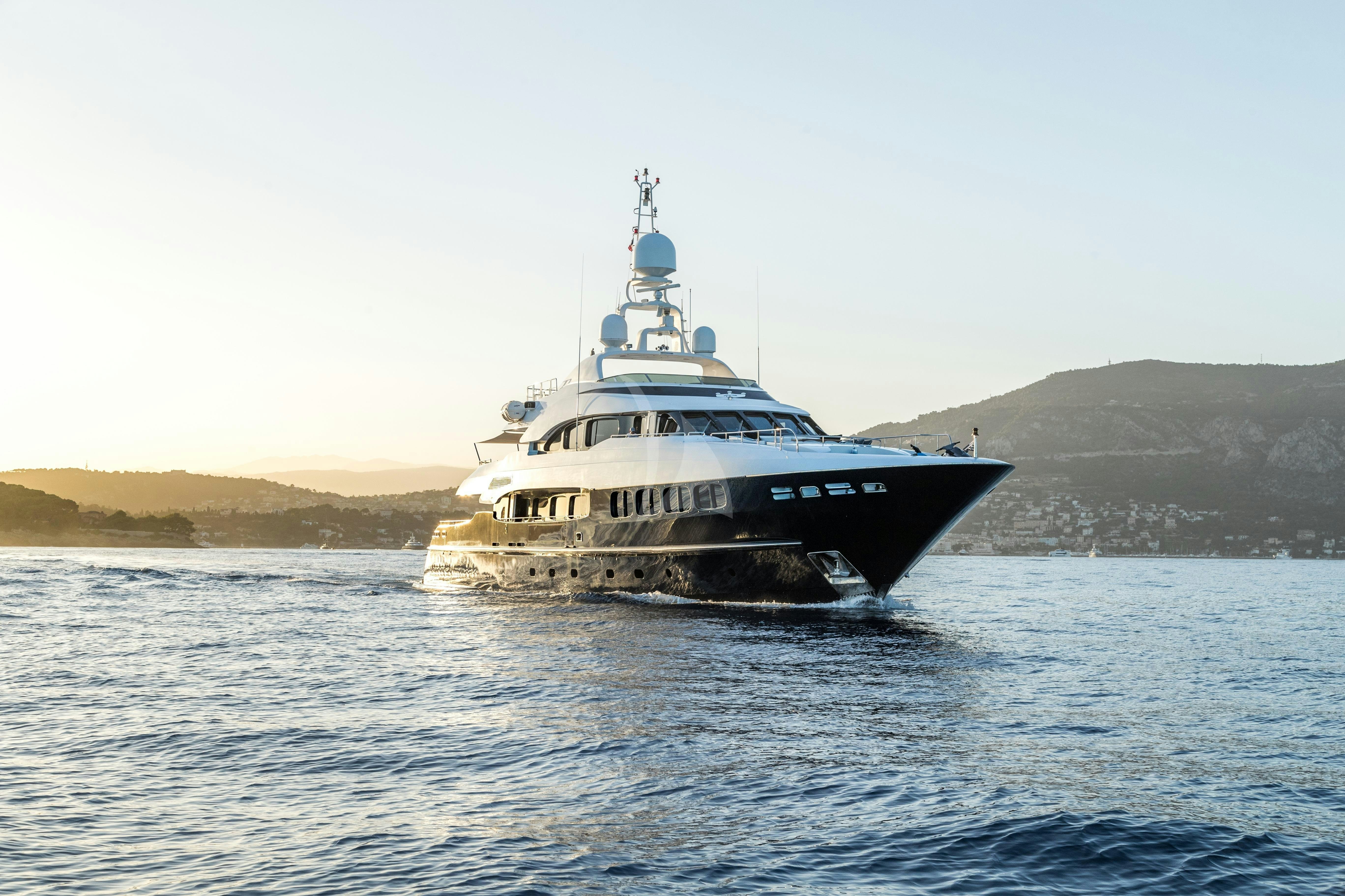 a boat on the water aboard MY WAY V Yacht for Charter