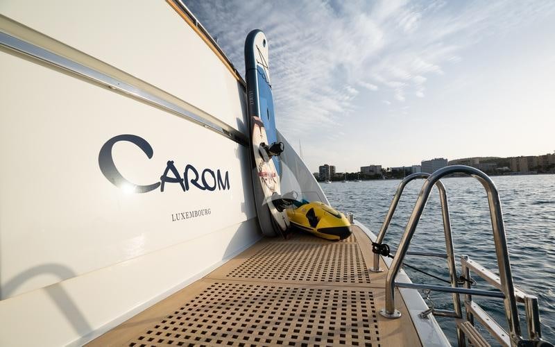 a boat on the water aboard CAROM Yacht for Charter