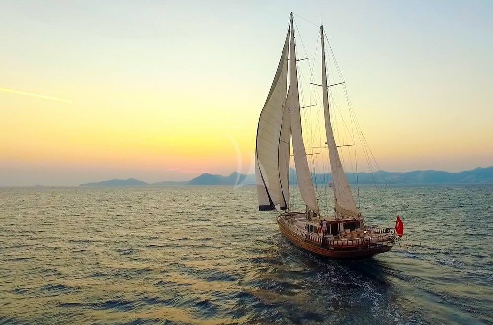 a sailboat in the water aboard PAPA JOE Yacht for Charter