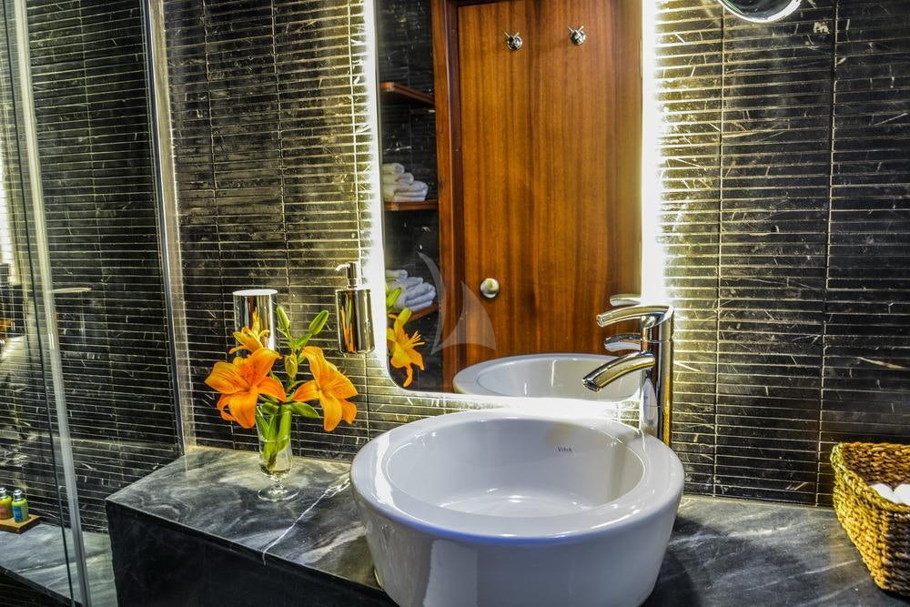a sink in a bathroom aboard PAPA JOE Yacht for Charter
