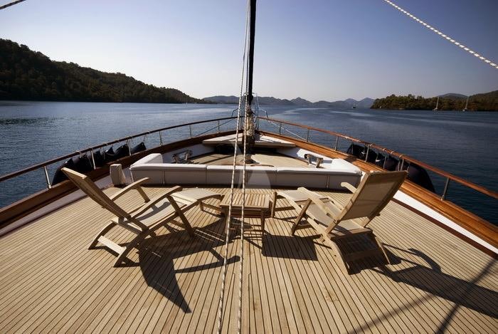 a boat on a dock aboard PAPA JOE Yacht for Charter