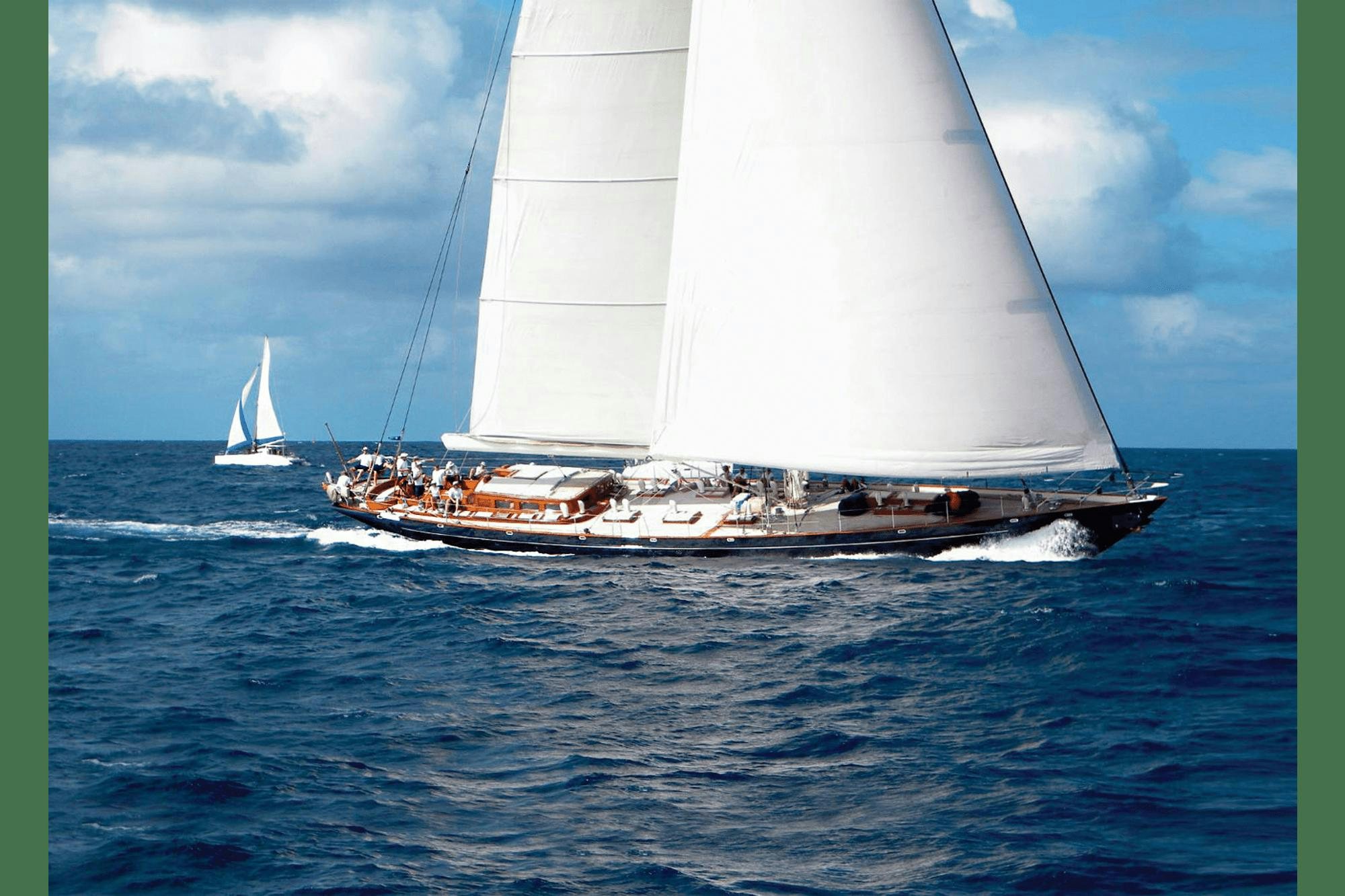 a sailboat on the water aboard SHAMOUN Yacht for Charter