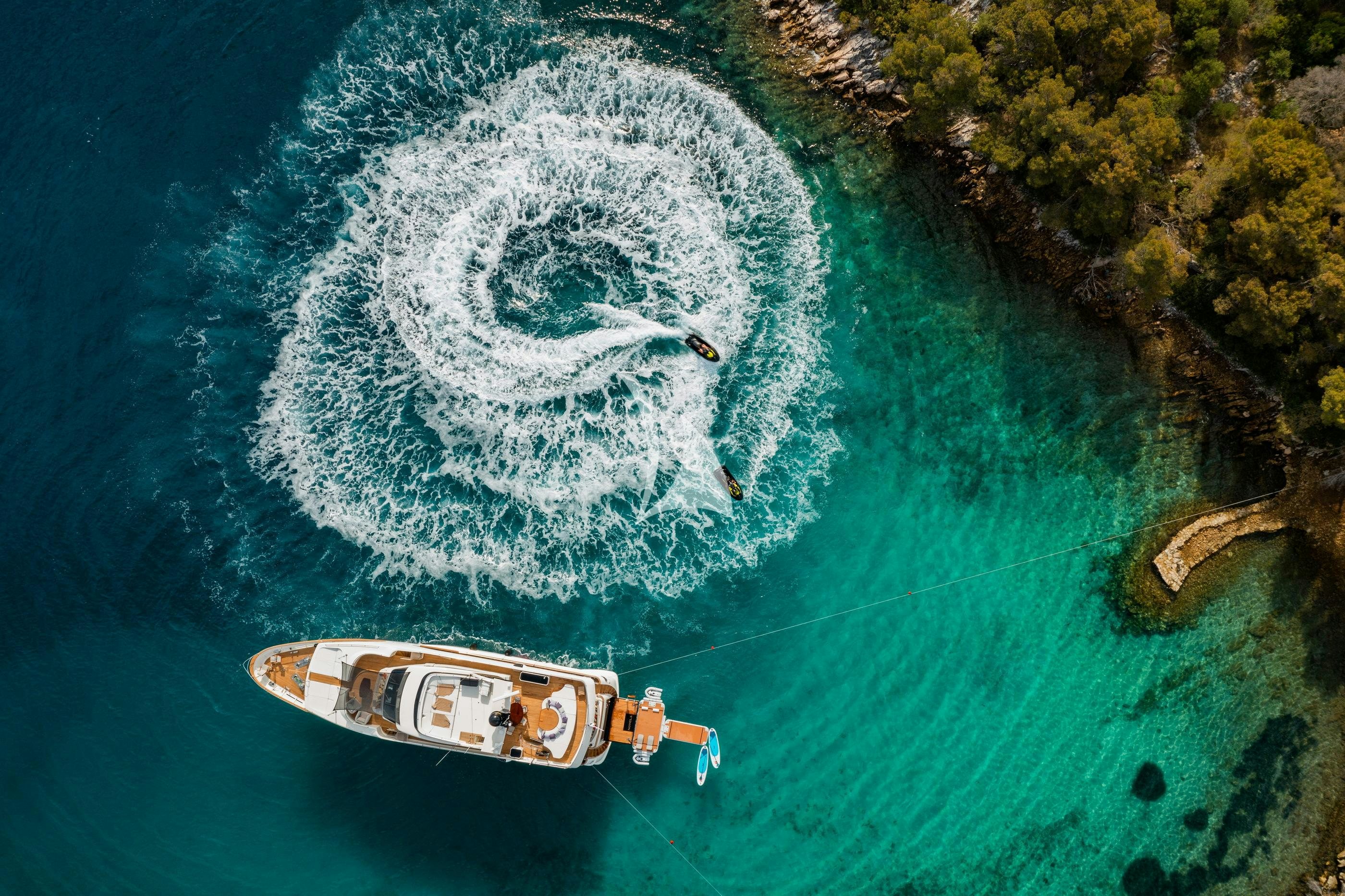 a boat in the water aboard NOVELA Yacht for Charter