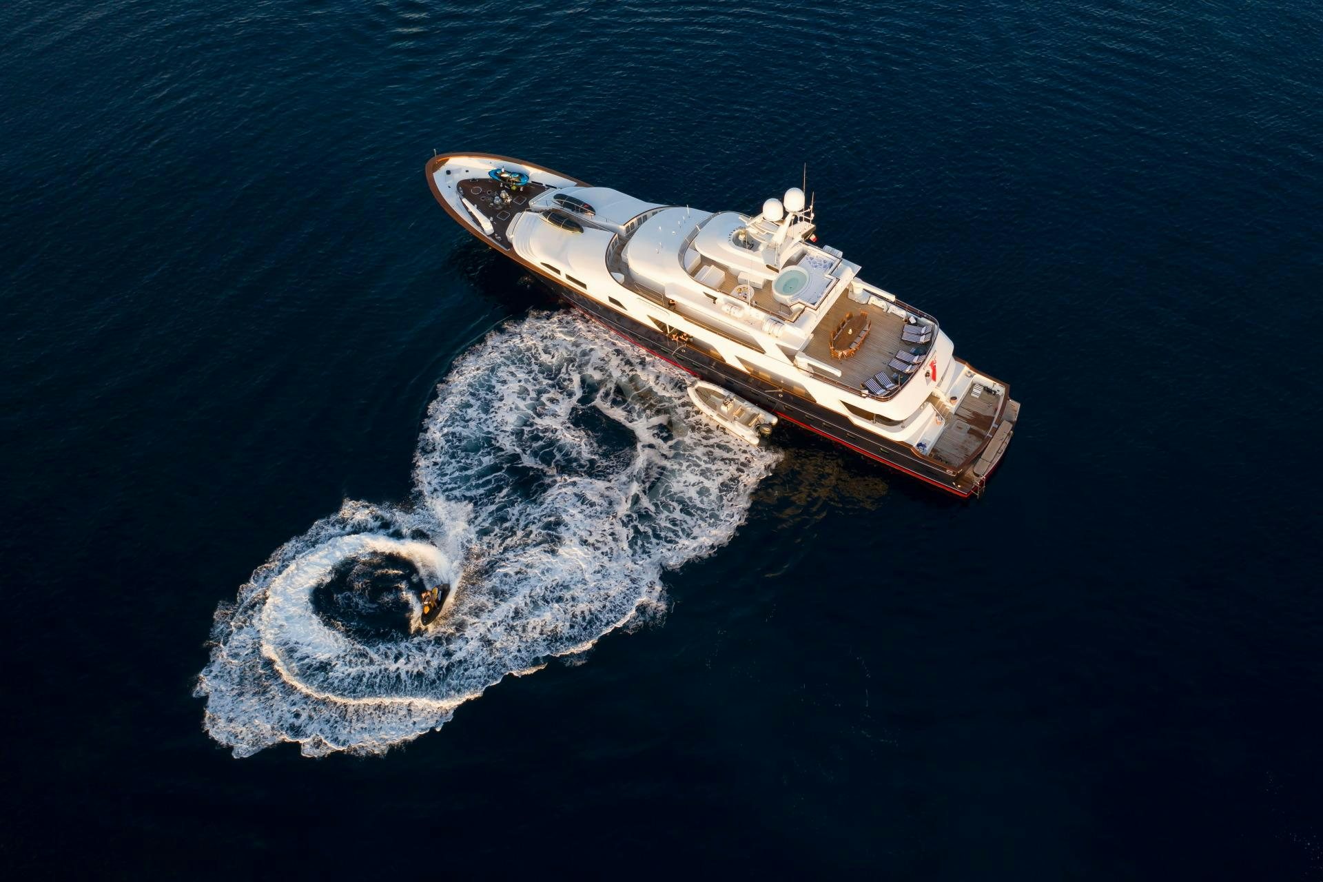 a ship in the water aboard L'ALBATROS Yacht for Charter