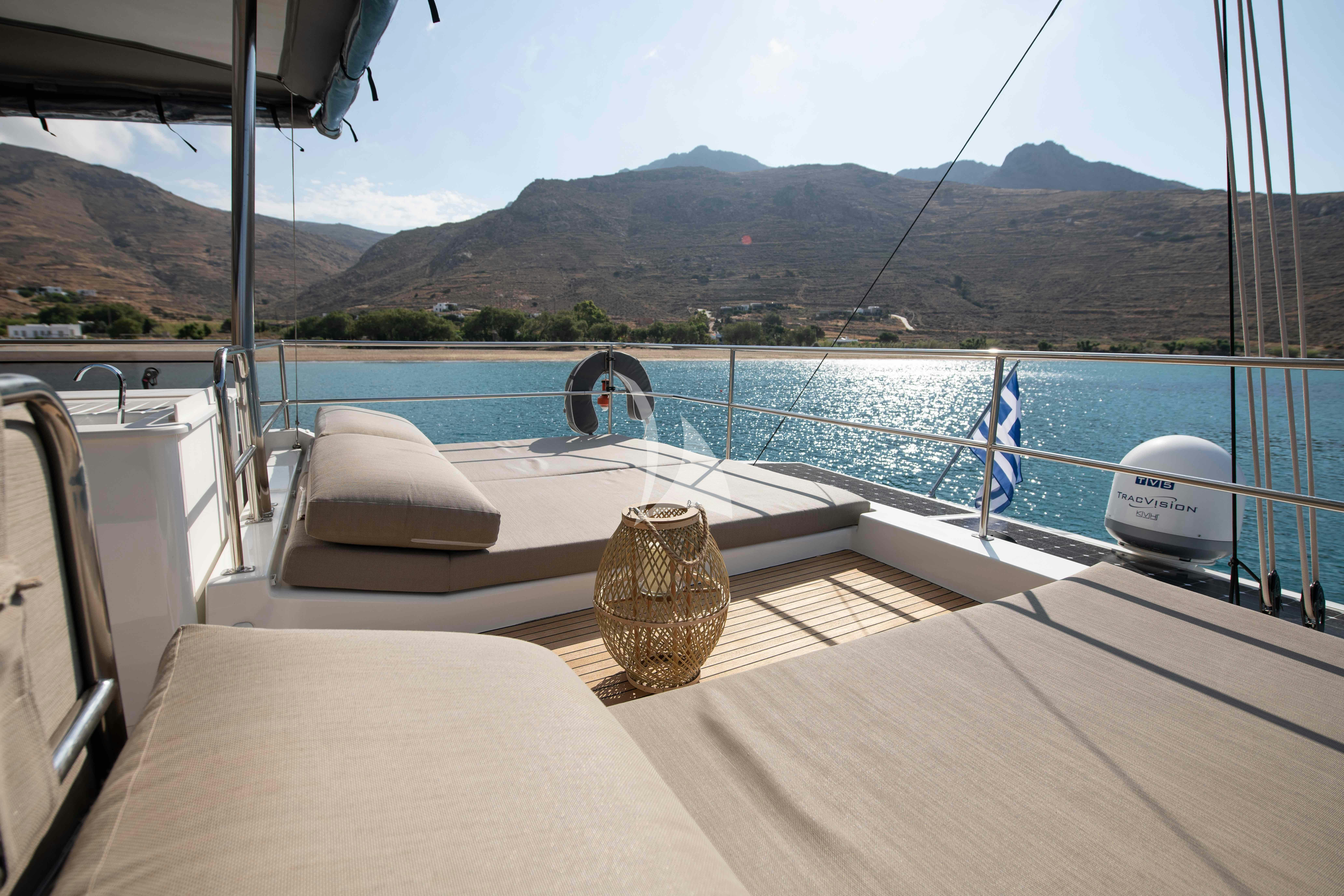 a boat on the water aboard AETHER Yacht for Charter