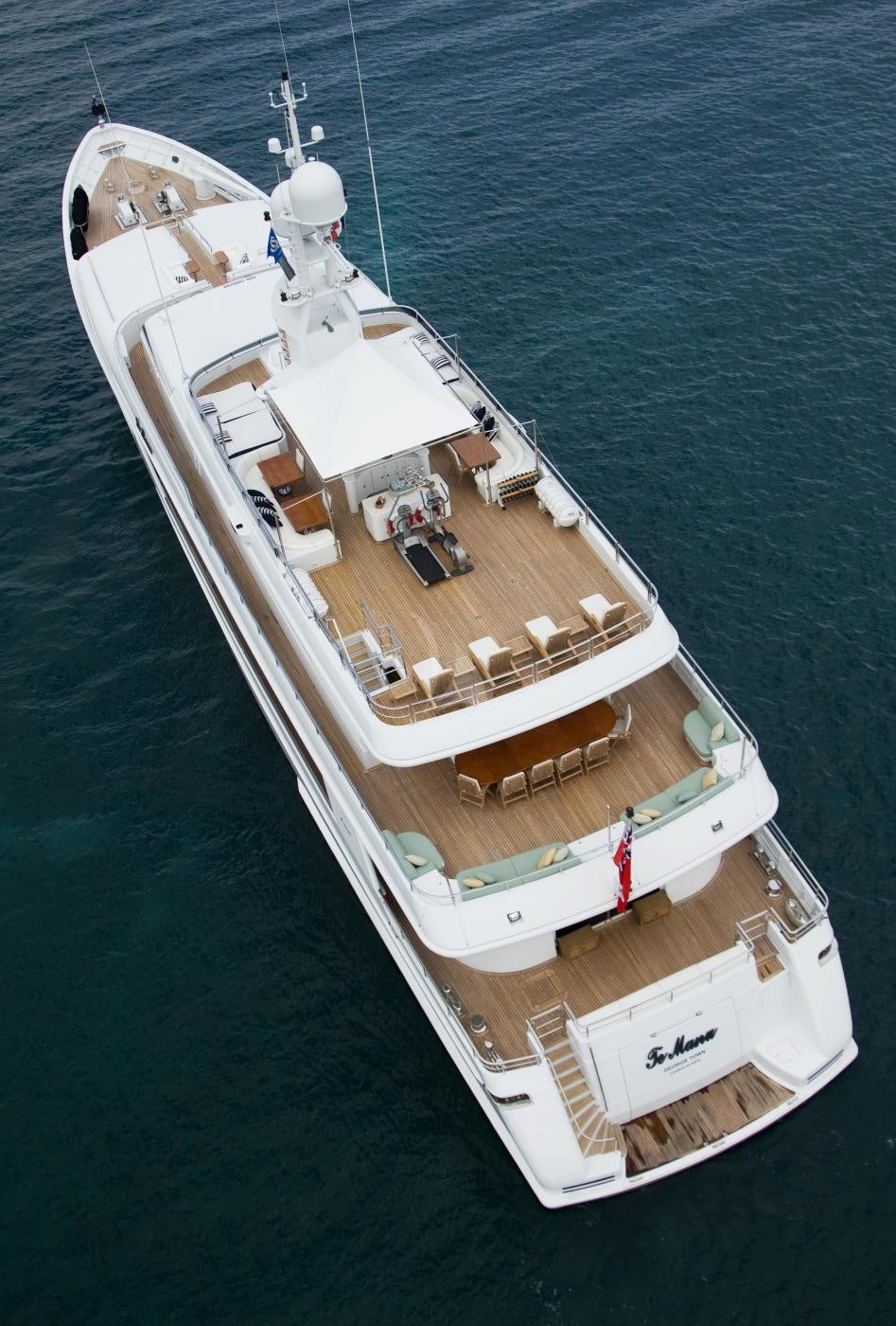 a large white ship in the water aboard TE MANU Yacht for Charter
