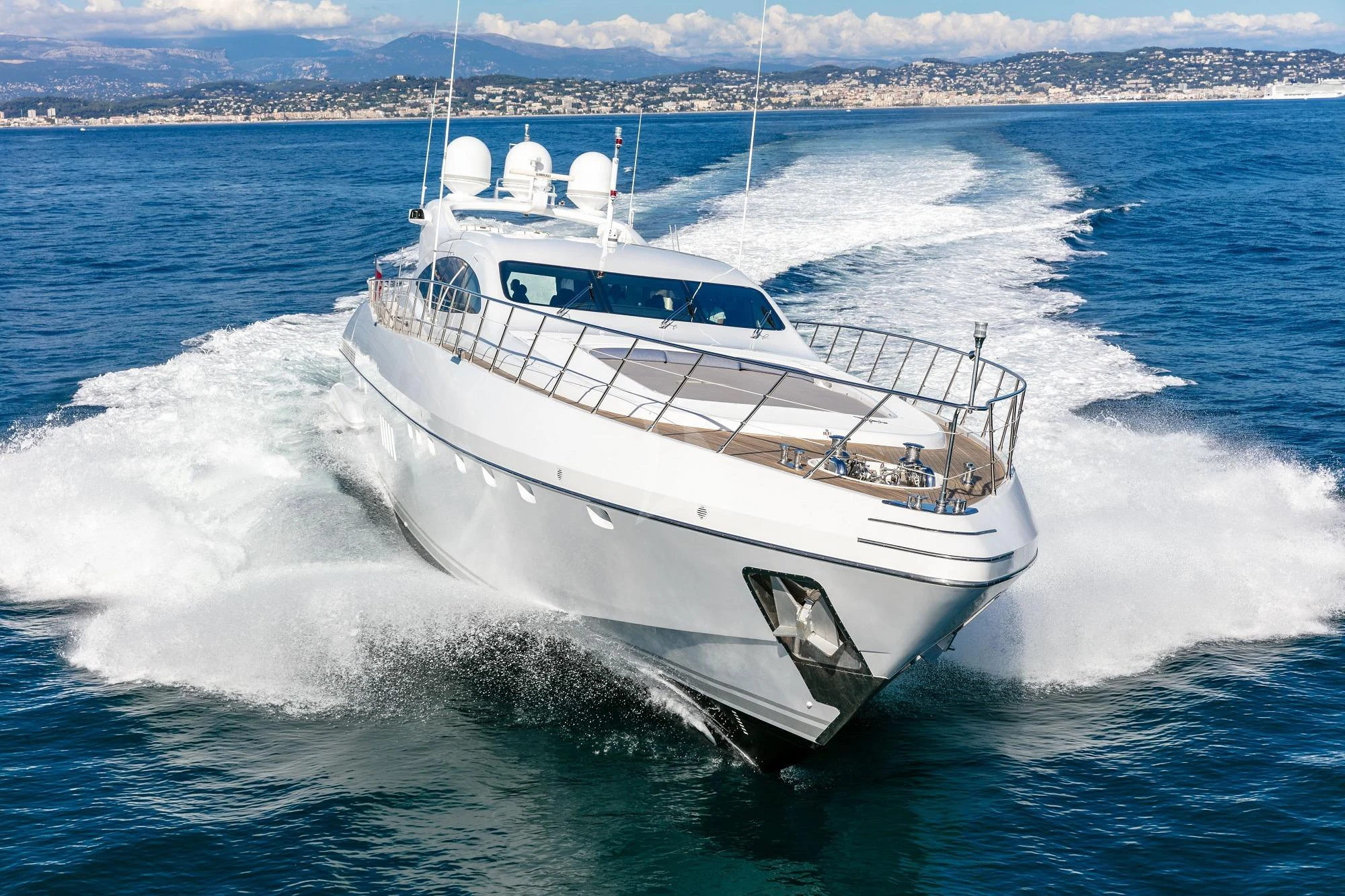 a large white boat aboard BO Yacht for Charter