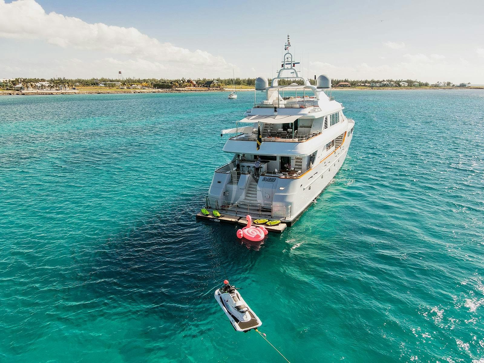 a boat in the water aboard M3 Yacht for Charter