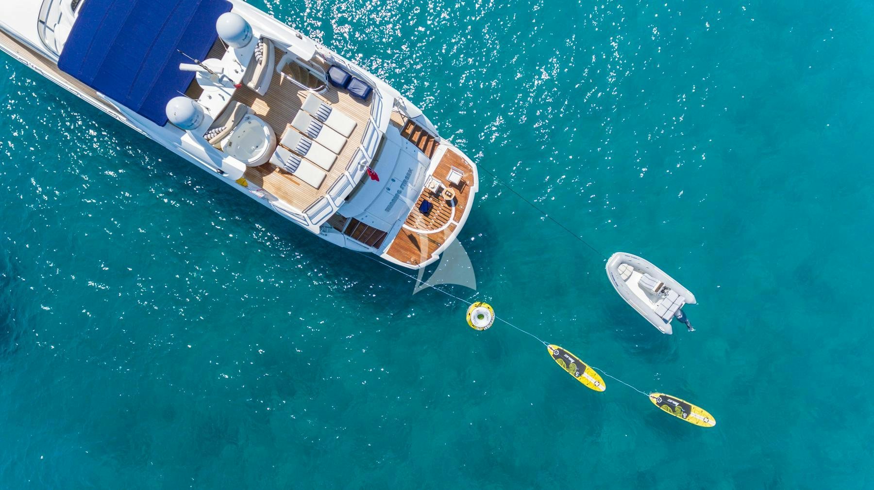 a satellite in outer space aboard WINNING STREAK 2 Yacht for Charter