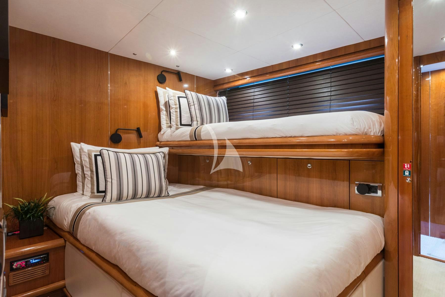 a room with two beds aboard WINNING STREAK 2 Yacht for Charter