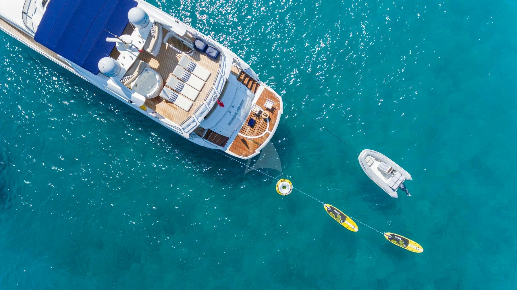 a satellite in the water aboard WINNING STREAK 2 Yacht for Charter