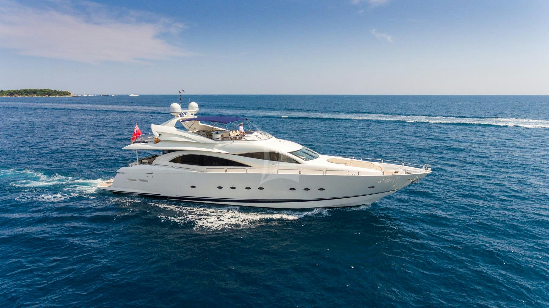a white yacht in the water aboard WINNING STREAK 2 Yacht for Charter