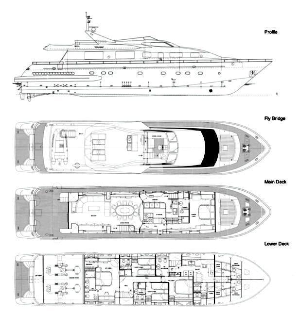 diagram, engineering drawing aboard FALCON ISLAND Yacht for Charter