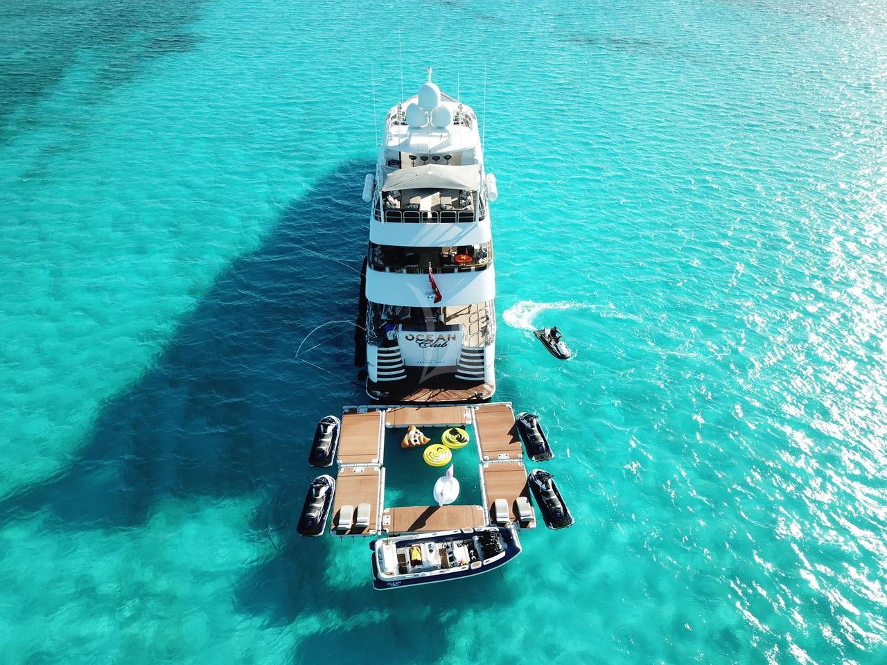 a boat in the water aboard OCEAN CLUB Yacht for Charter