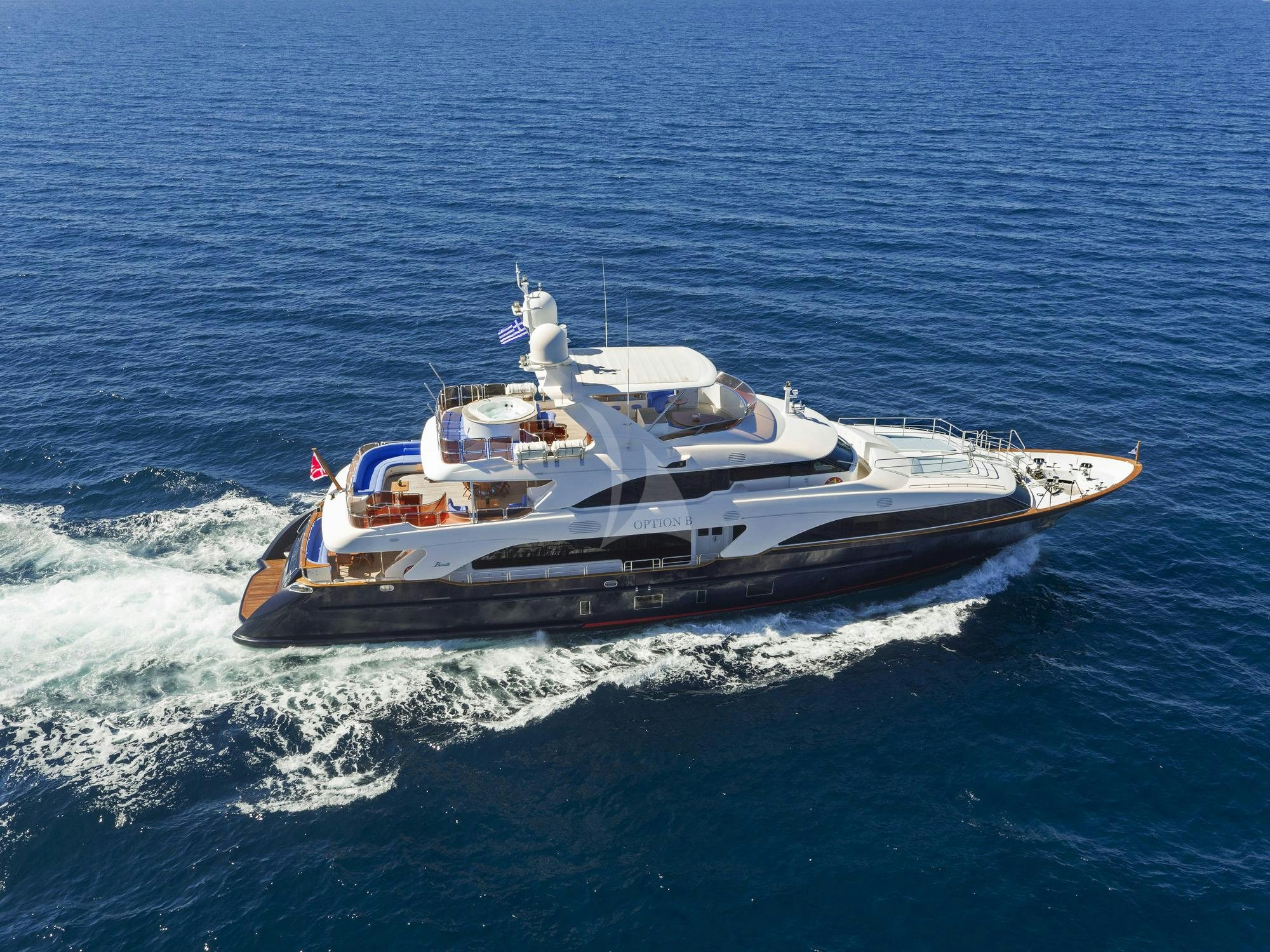 a boat on the water aboard OPTION B Yacht for Charter