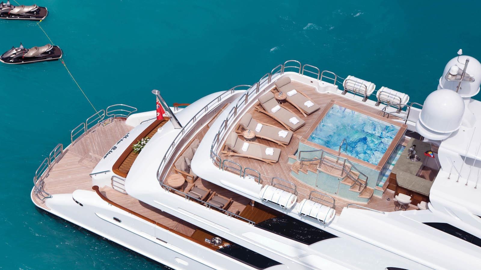 a high angle view of a ship aboard IMPROMPTU Yacht for Charter