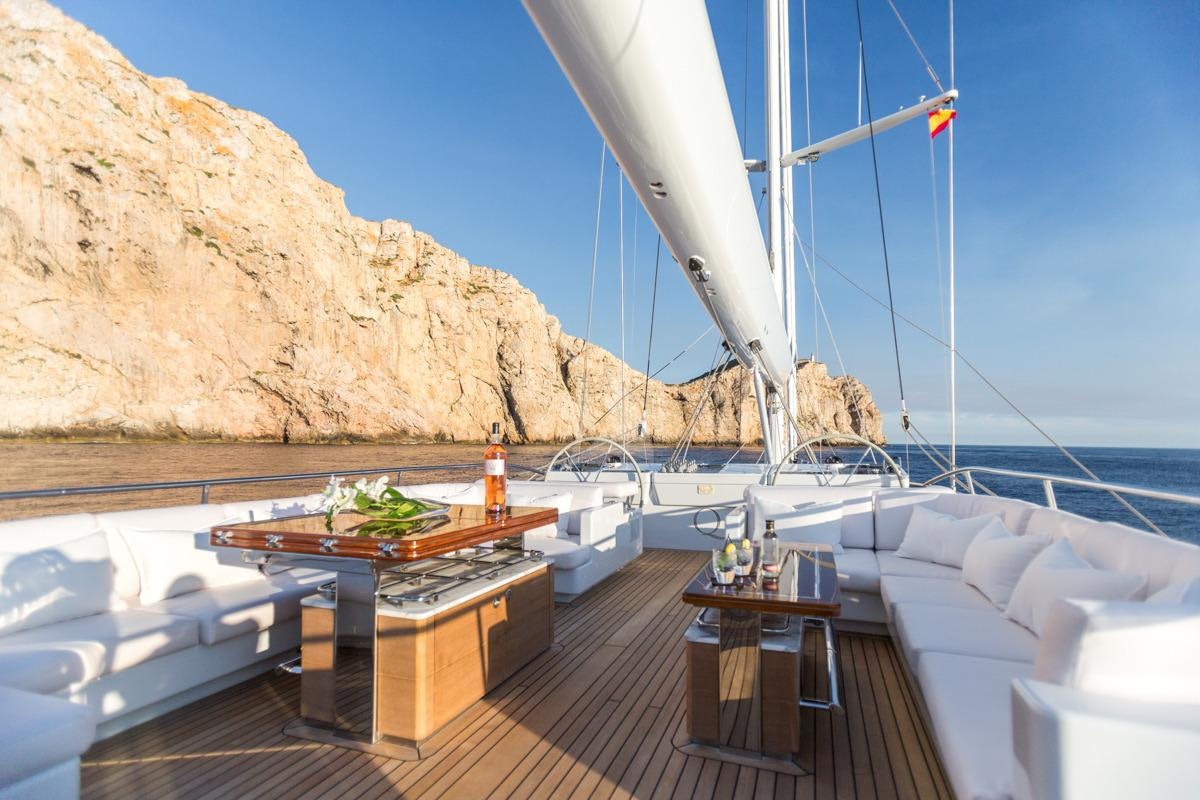 a boat on the water aboard Q Yacht for Charter