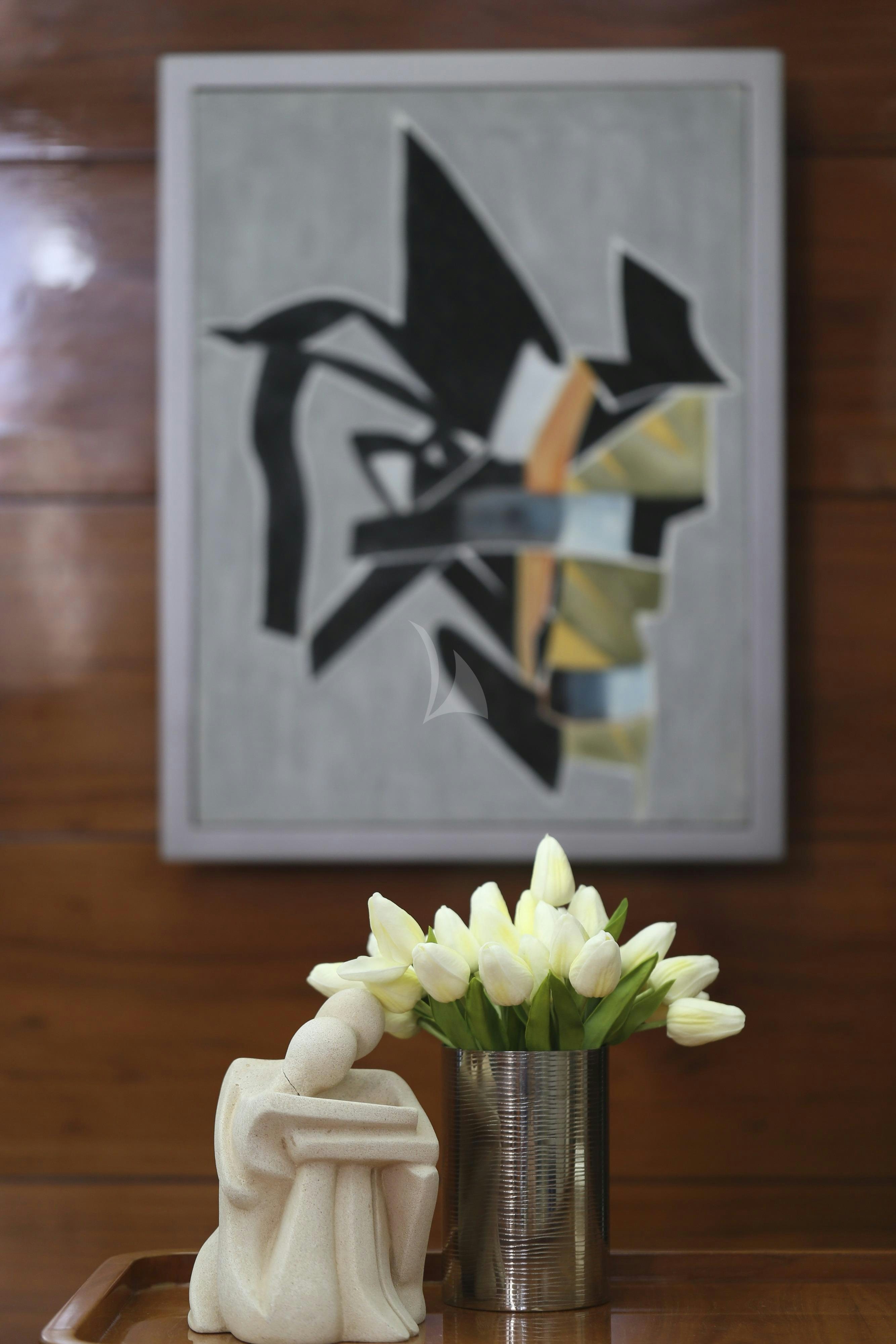 a vase with flowers aboard MUSIC Yacht for Charter