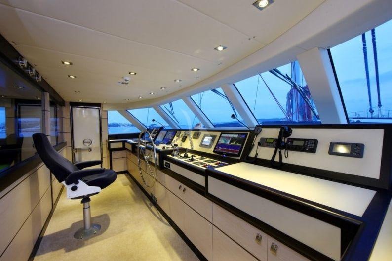 inside view of a control room aboard PERLA DEL MARE Yacht for Charter