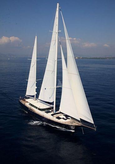 a sailboat on the water aboard PERLA DEL MARE Yacht for Charter