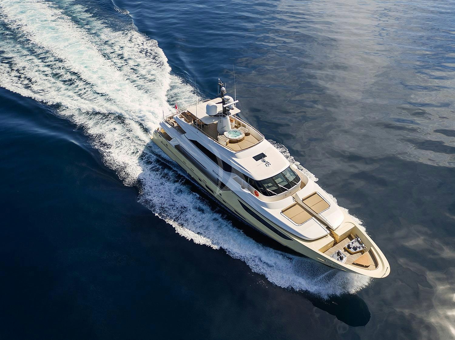 a high angle view of a ship aboard SOURAYA Yacht for Charter