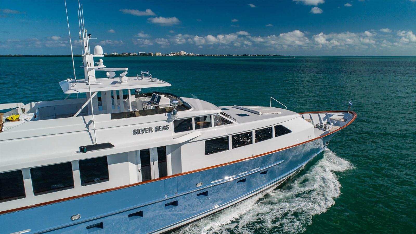 a boat in the water aboard SILVER SEAS Yacht for Charter