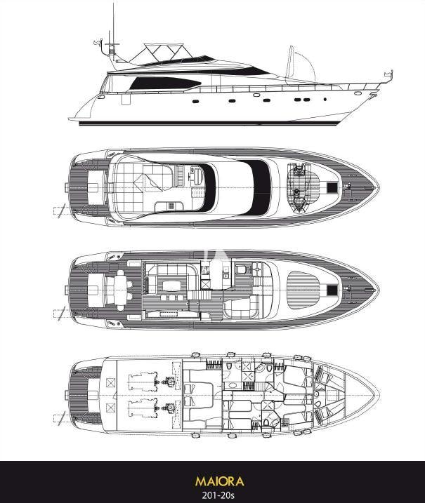 diagram, engineering drawing aboard YAKOS Yacht for Sale