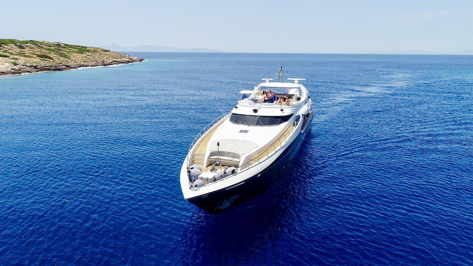 a boat in the water aboard SANJANA Yacht for Charter
