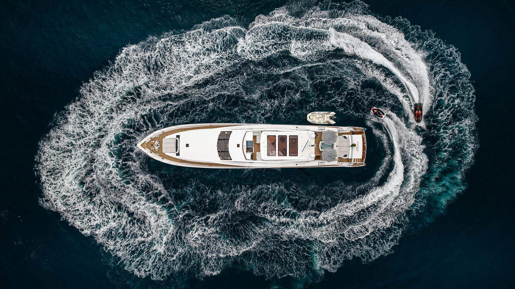 a high angle view of a ship aboard MILLESIME Yacht for Charter