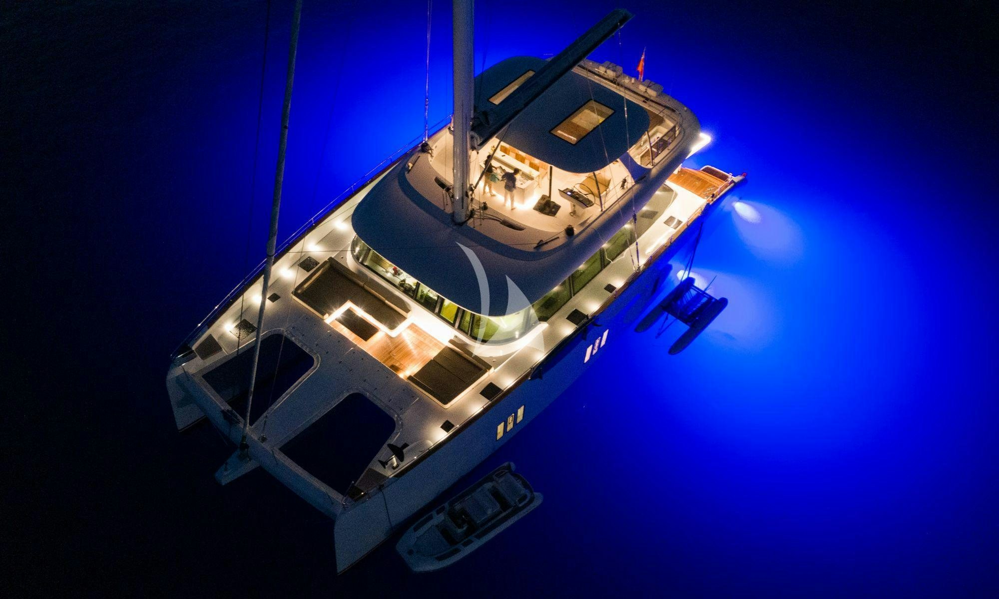 a space ship in space aboard BUNDALONG Yacht for Charter