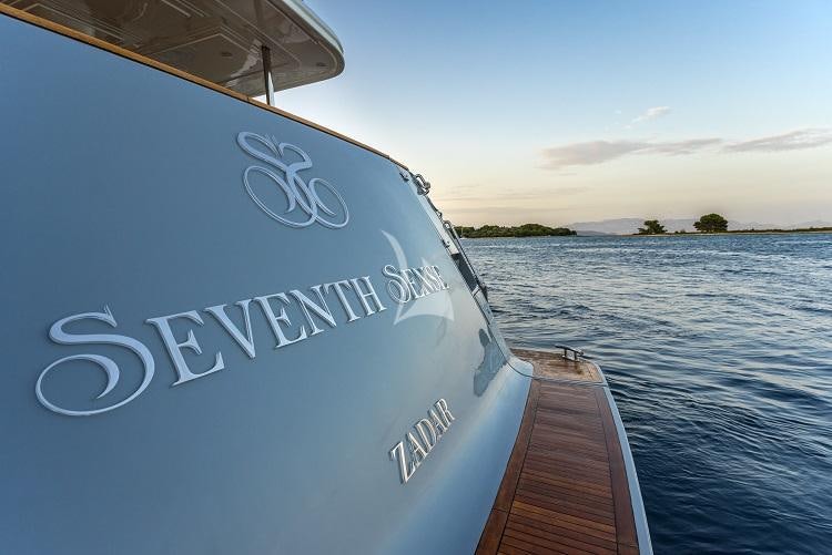 a boat on the water aboard SEVENTH SENSE Yacht for Charter