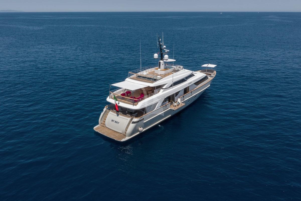 a boat in the water aboard MY WAY Yacht for Sale