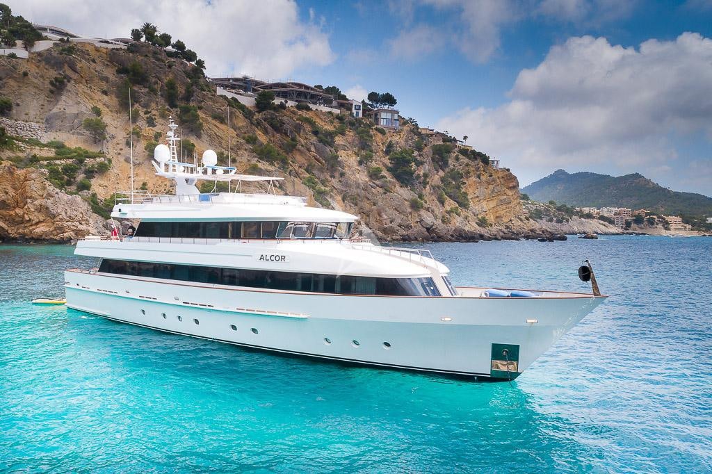 a boat in the water aboard ALCOR Yacht for Charter