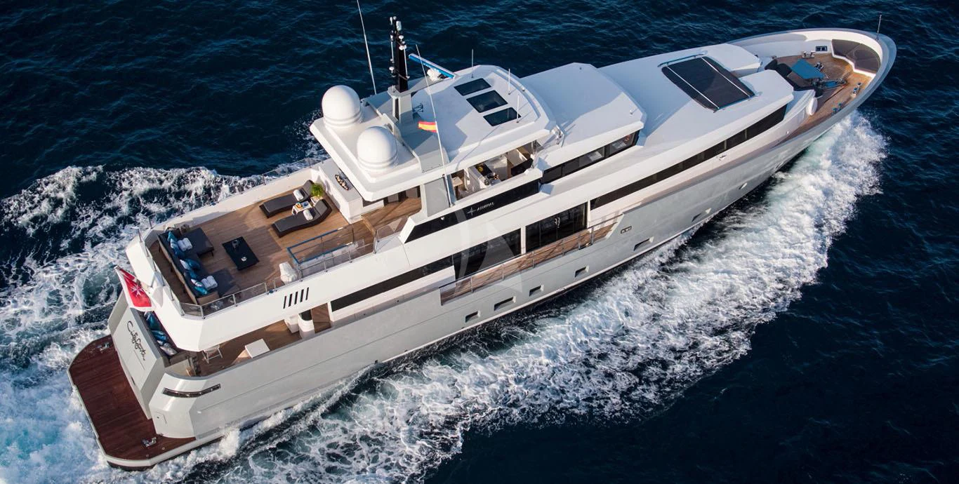 a ship on the water aboard CINQUANTA-50 Yacht for Charter