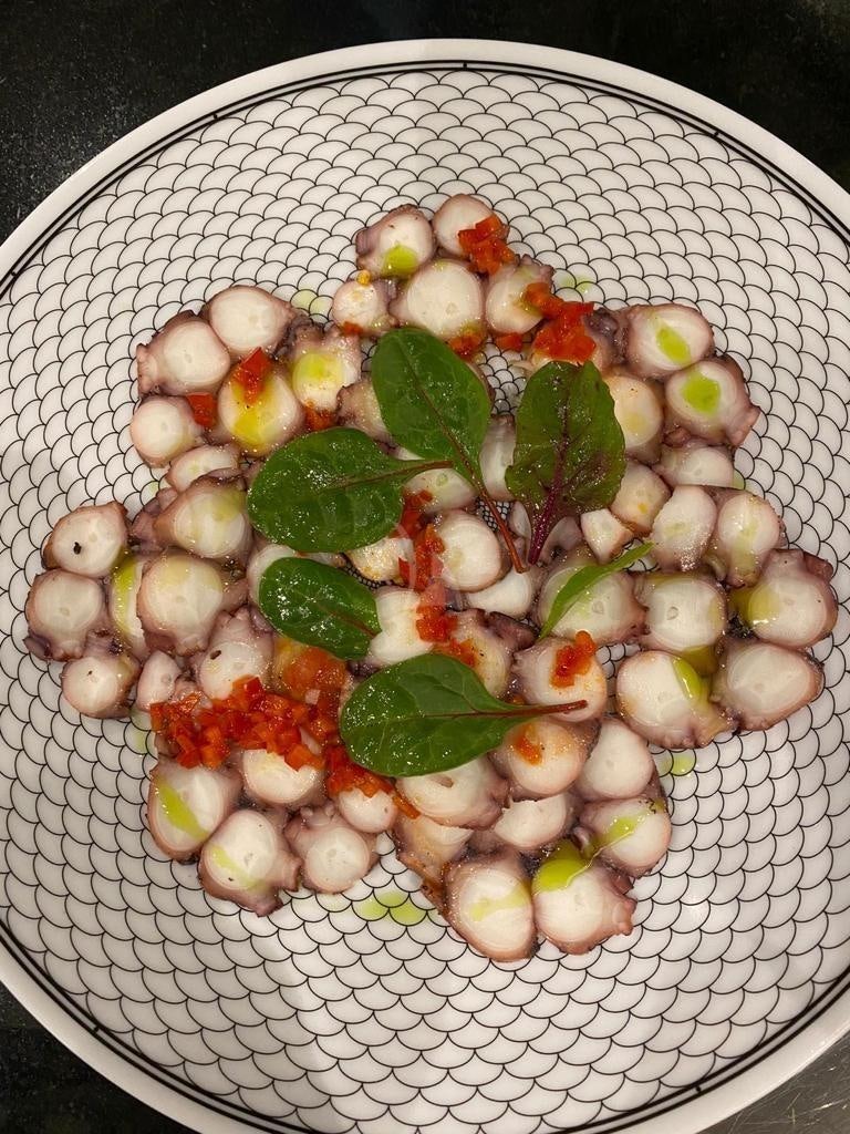 a bowl of food aboard LEL Yacht for Charter