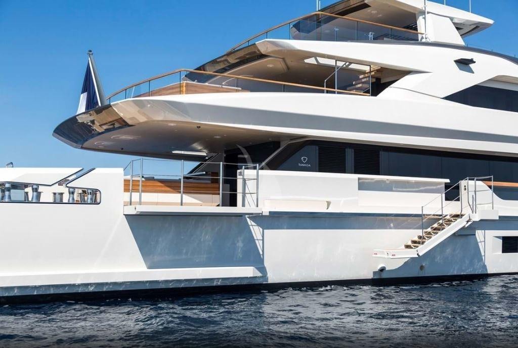 a large white boat aboard VERTIGE Yacht for Charter