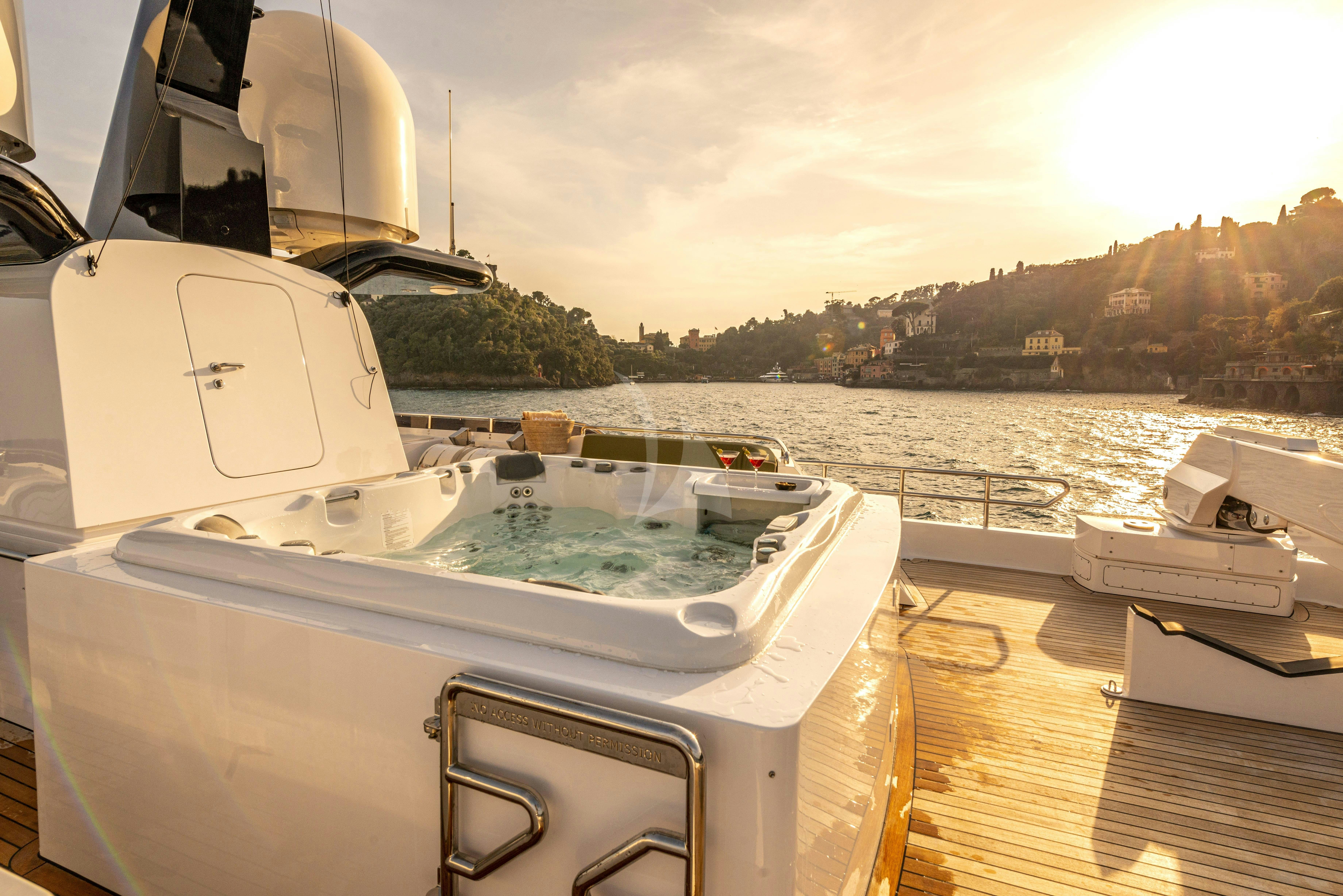 a boat on the water aboard UNEXPECTED Yacht for Charter