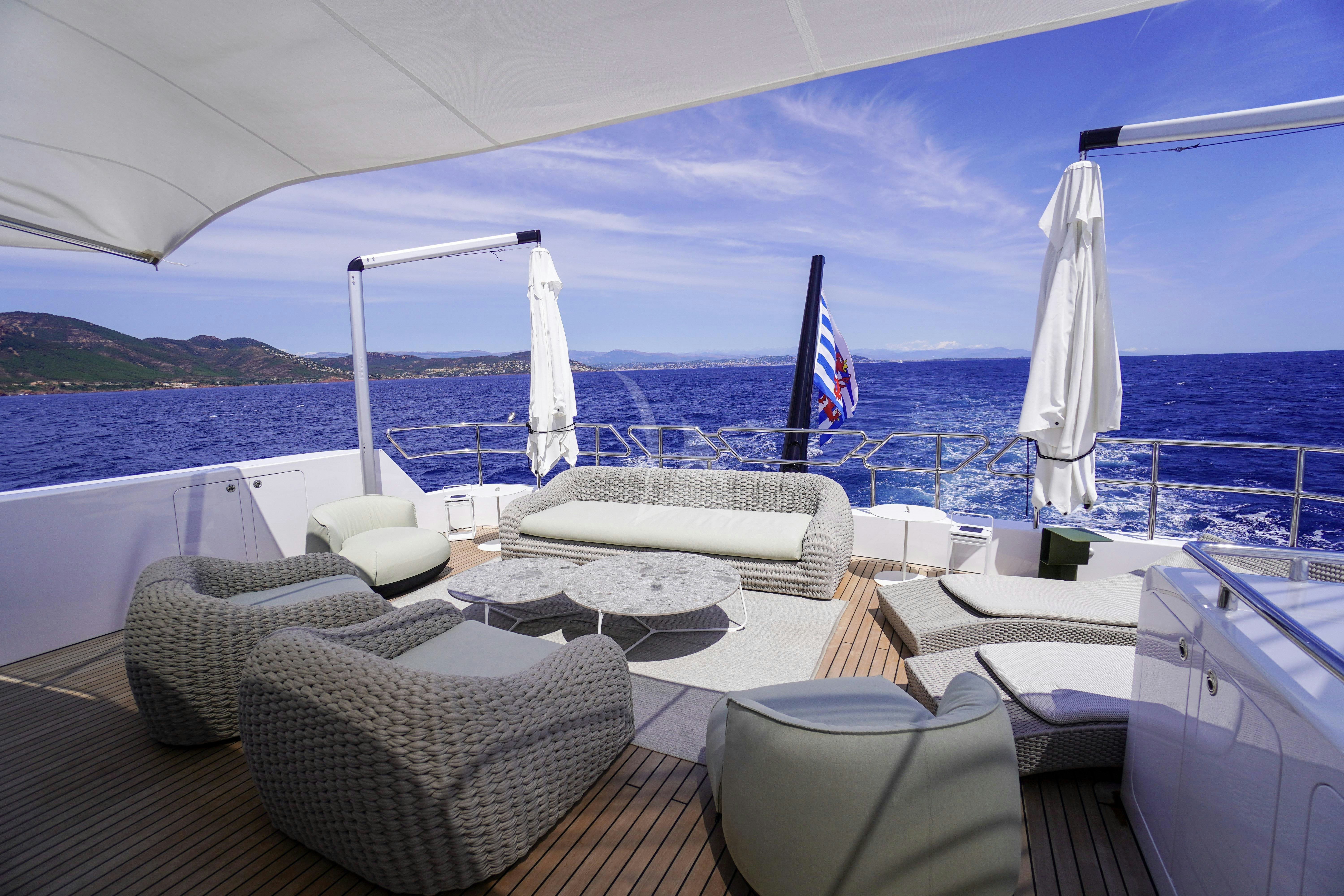 a boat on the water aboard UNEXPECTED Yacht for Charter