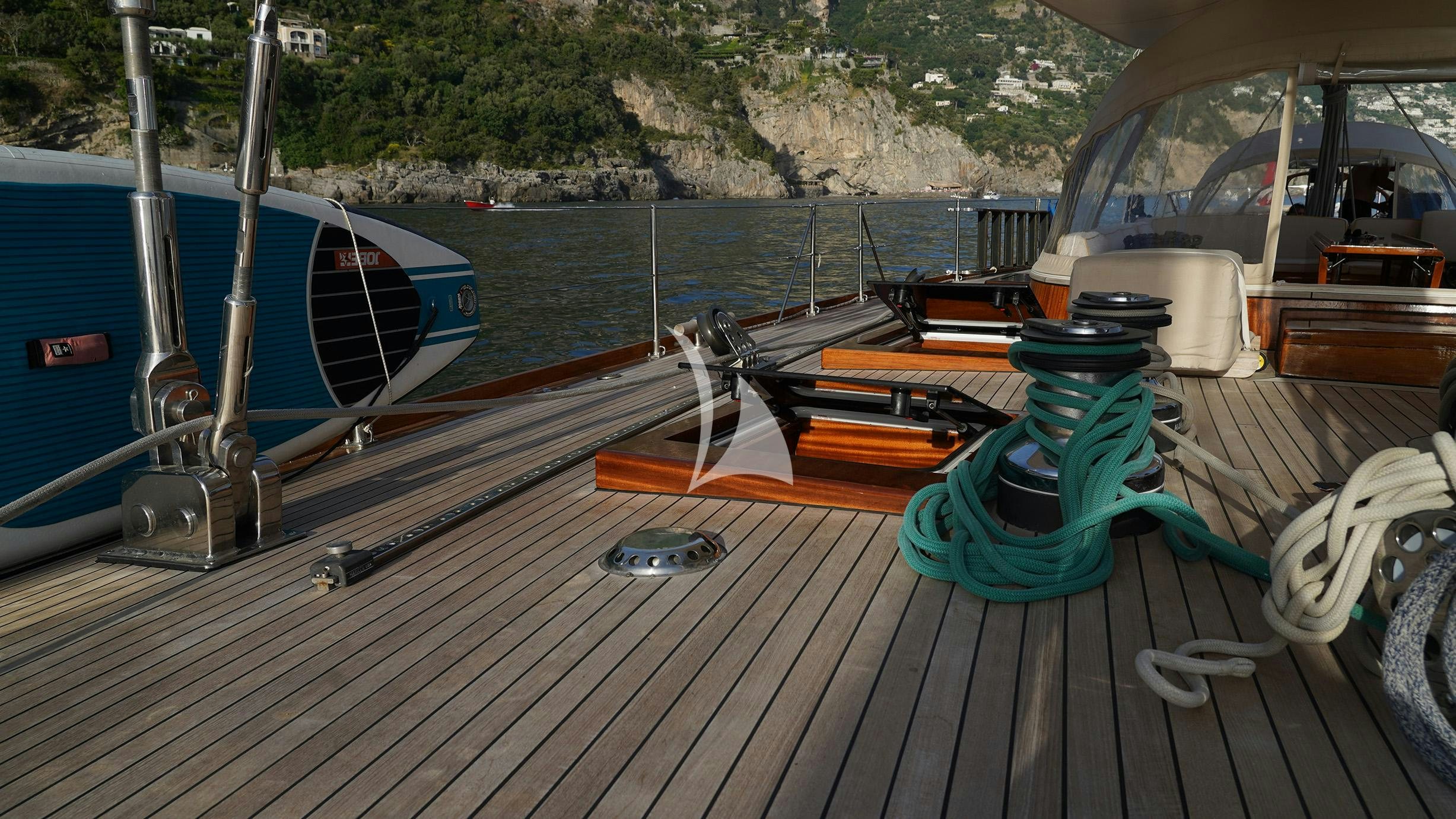 a boat on a dock aboard QUARTA SANTA MARIA Yacht for Sale
