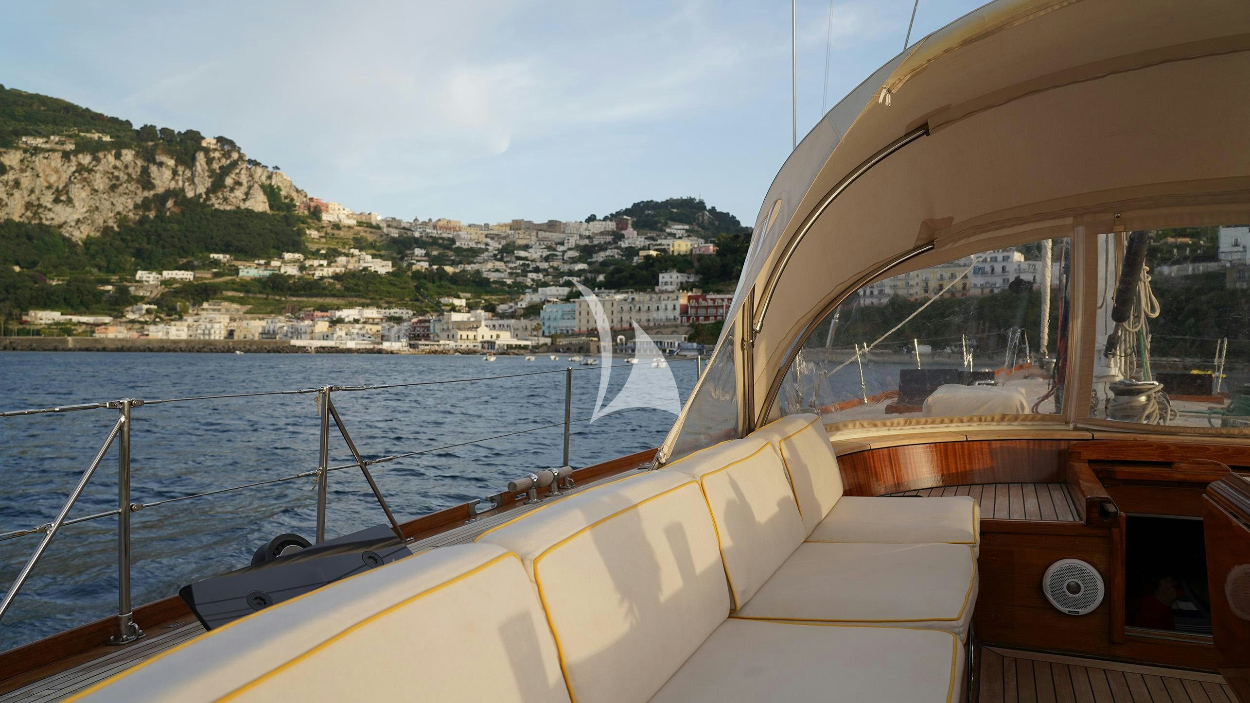 a boat on the water aboard QUARTA SANTA MARIA Yacht for Sale
