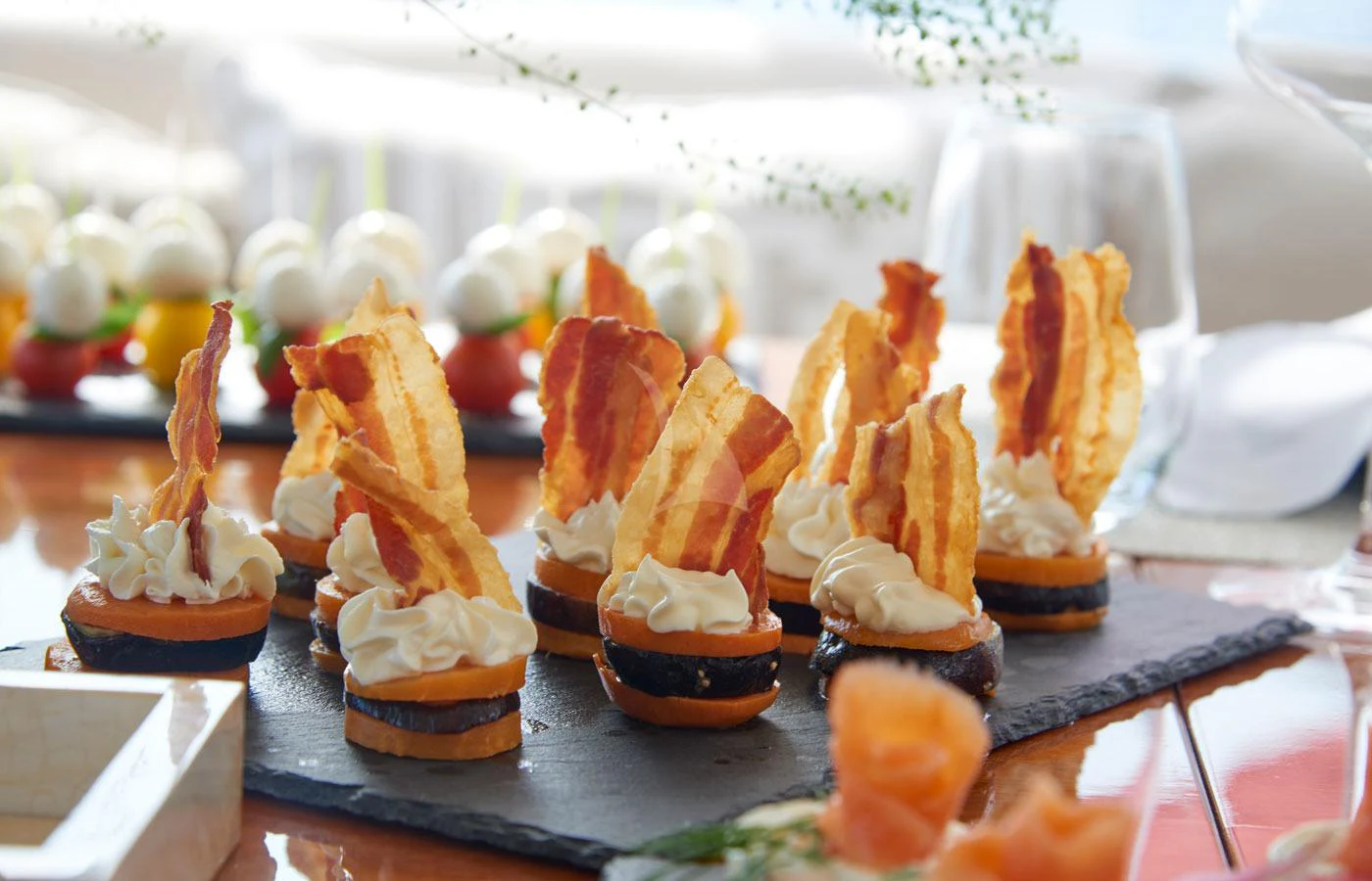 cupcakes with candles on a table aboard GALENA Yacht for Charter