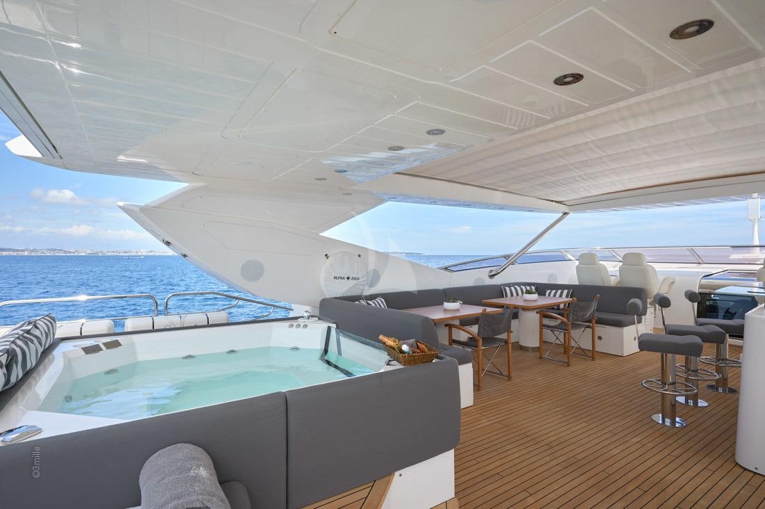 inside of a plane aboard EVEREAST Yacht for Charter