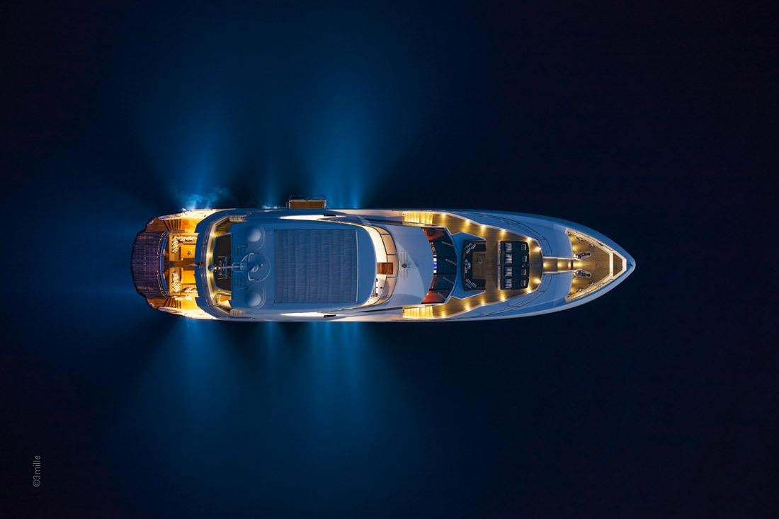 a close-up of a beer bottle aboard EVEREAST Yacht for Charter