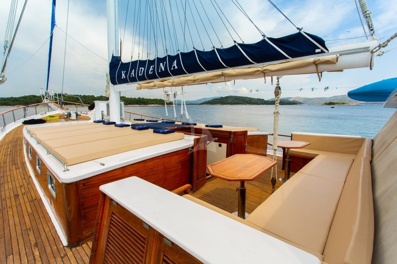 a boat on the water aboard KADENA Yacht for Charter