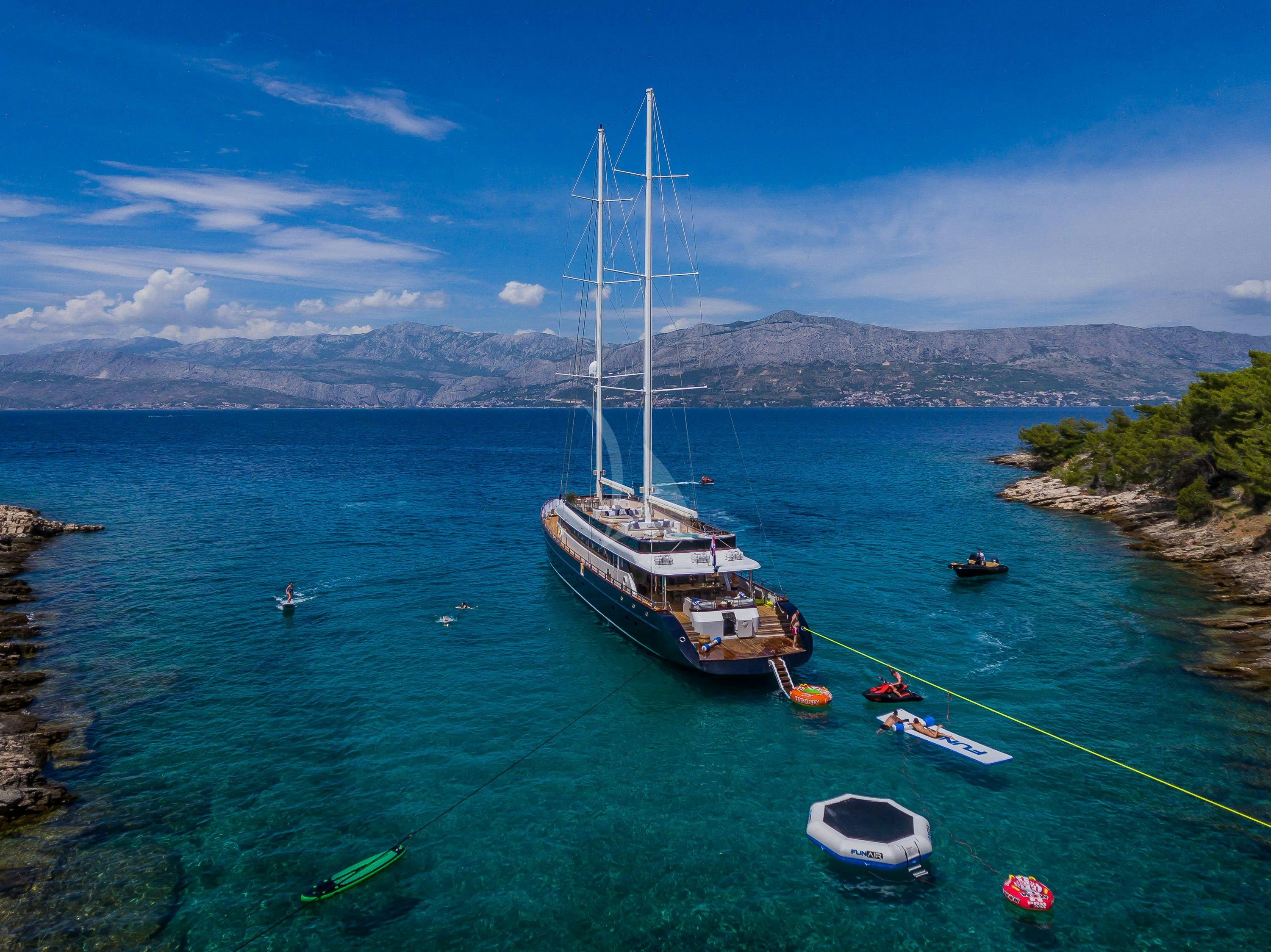 a boat in the water aboard CLASE AZUL Yacht for Charter