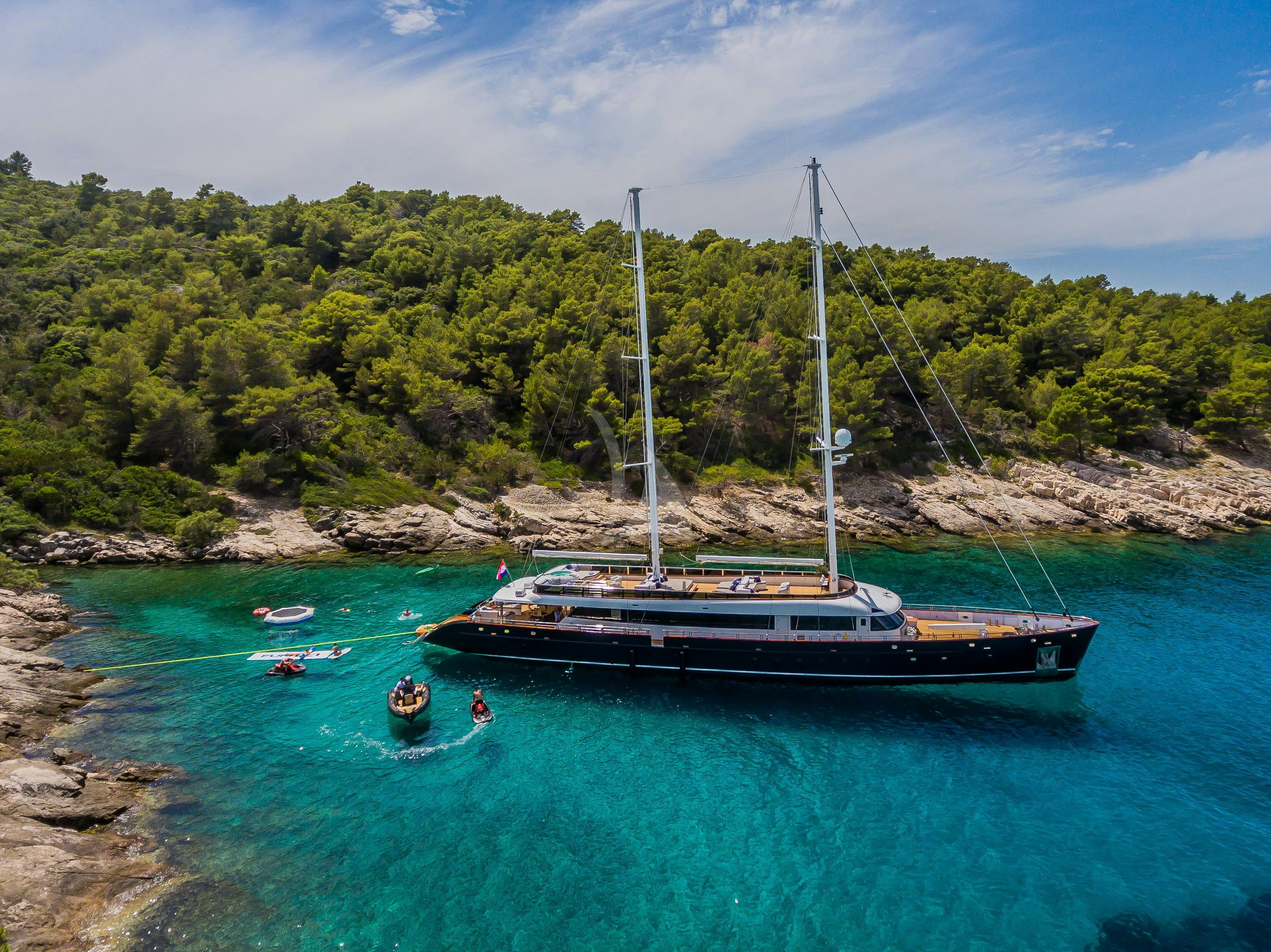 a boat in the water aboard CLASE AZUL Yacht for Charter