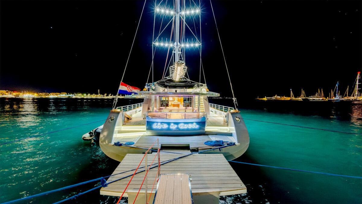 a boat on the water aboard LIFE IS GOOD Yacht for Charter