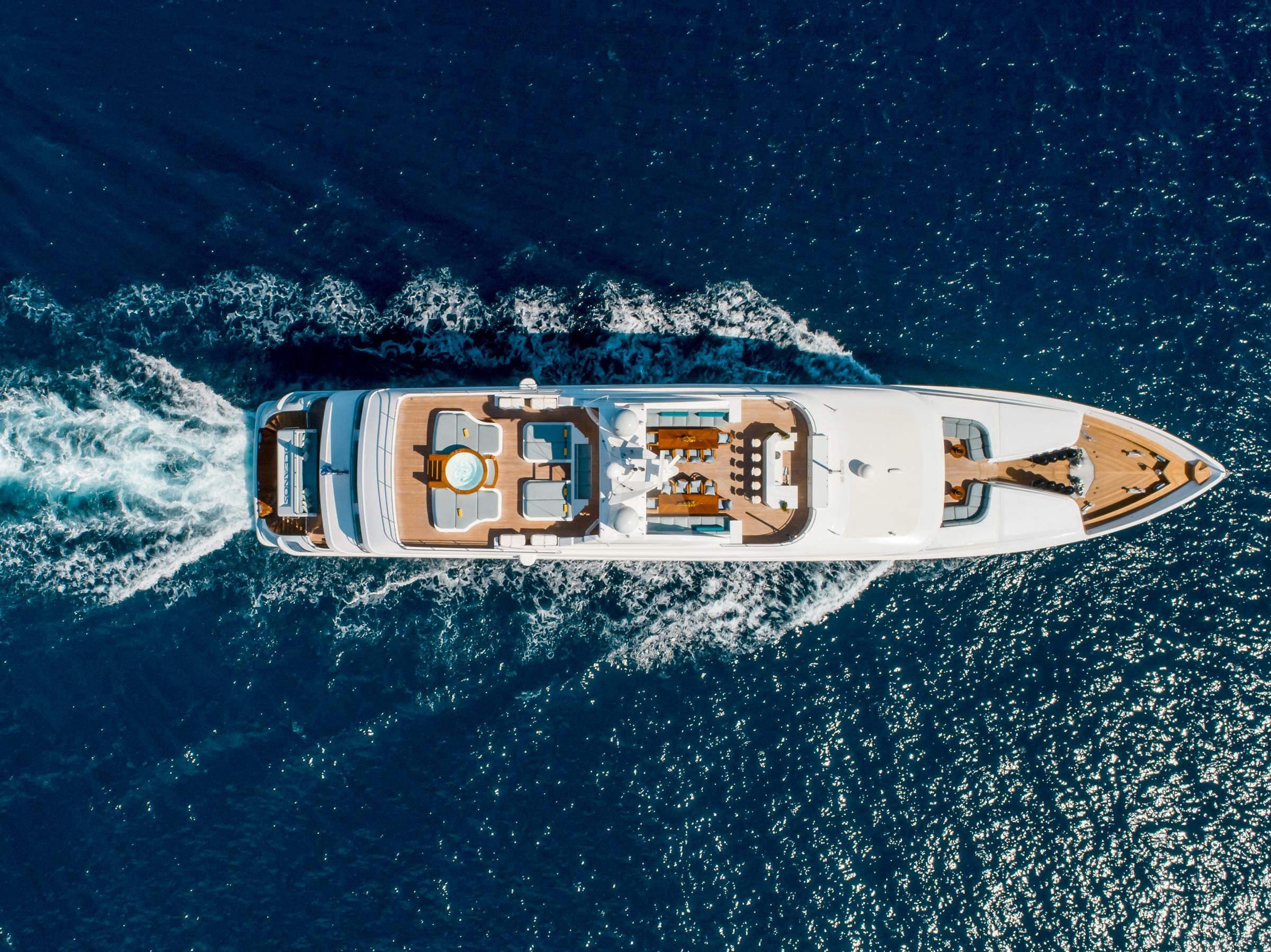a space shuttle above the ocean aboard OCEANOS Yacht for Charter