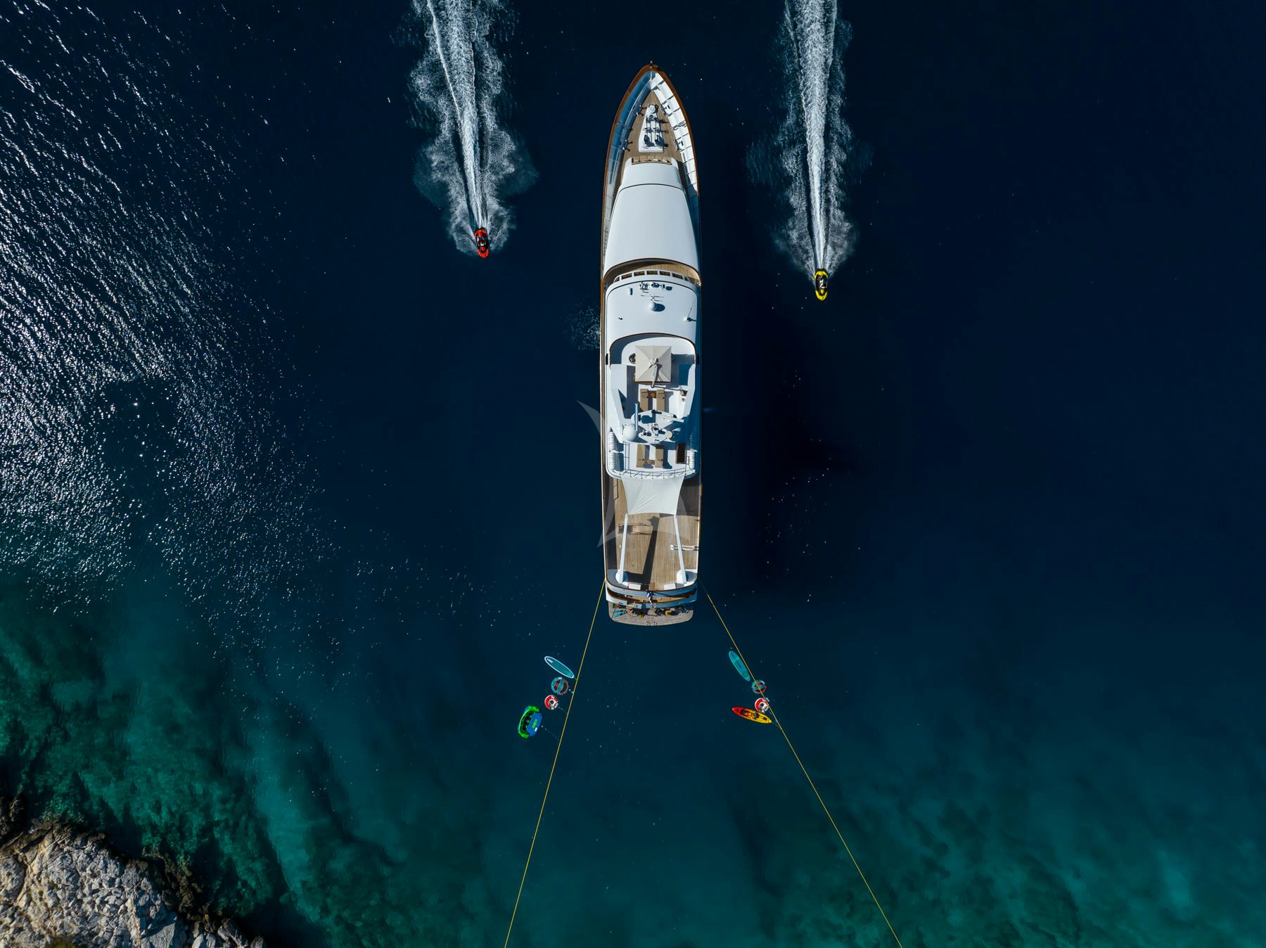 a space shuttle in space aboard KASSANDRA Yacht for Charter