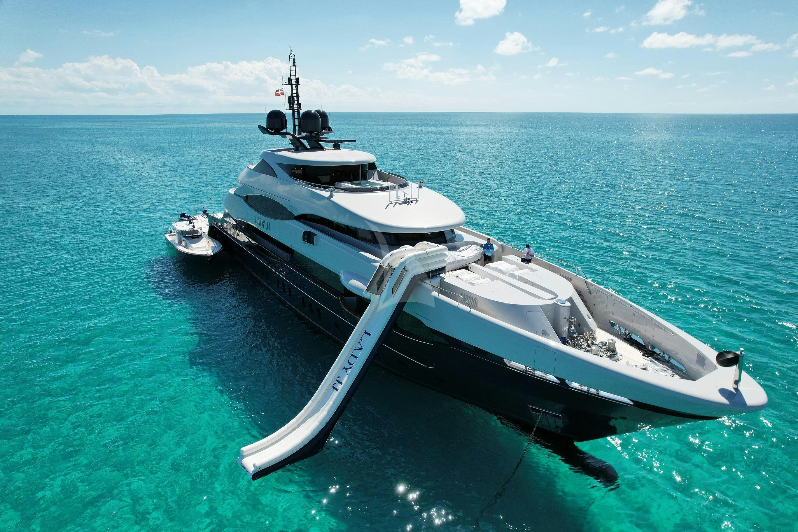 a boat in the water aboard SOUTH Yacht for Charter